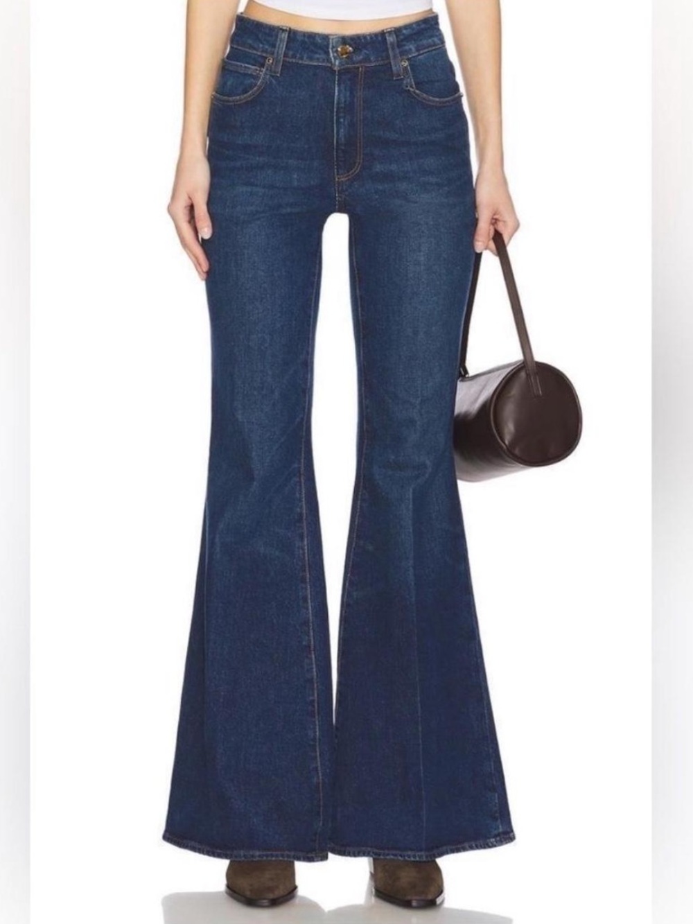 PAIGE Dark Blue Flared Jeans for Women
